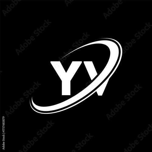 YV Y V letter logo design. Initial letter YV linked circle uppercase monogram logo red and blue. YV logo, Y V design. yv, y v