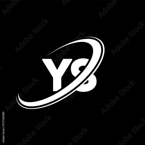 YS Y S letter logo design. Initial letter YS linked circle uppercase monogram logo red and blue. YS logo, Y S design. ys, y s