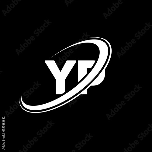 YP Y P letter logo design. Initial letter YP linked circle uppercase monogram logo red and blue. YP logo, Y P design. yp, y p, Y&P