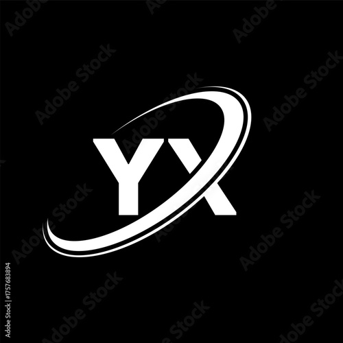 YX Y X letter logo design. Initial letter YX linked circle uppercase monogram logo red and blue. YX logo, Y X design. yx, y x