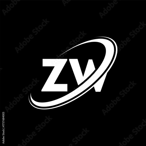 ZW Z W letter logo design. Initial letter ZW linked circle uppercase monogram logo red and blue. ZW logo, Z W design. zw, z w