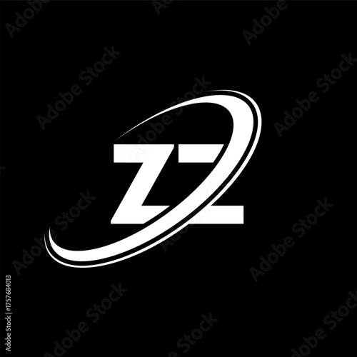 ZZ Z Z letter logo design. Initial letter ZZ linked circle uppercase monogram logo red and blue. ZZ logo, Z Z design. zz
