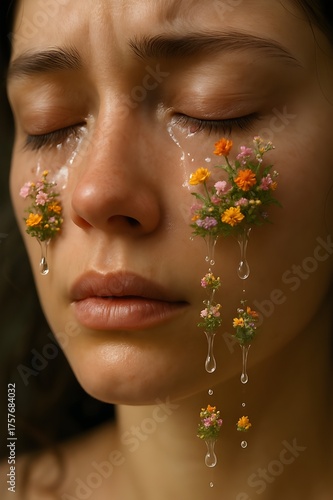 Garden From Tears Portrait — Blooming Emotion