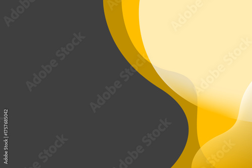 Gray and yellow gradient wave modern background with space for text and message. template design	
