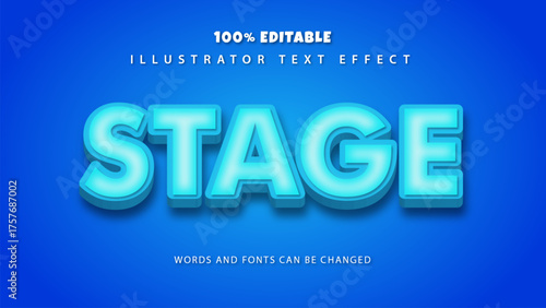 Stage text style effect, editable text