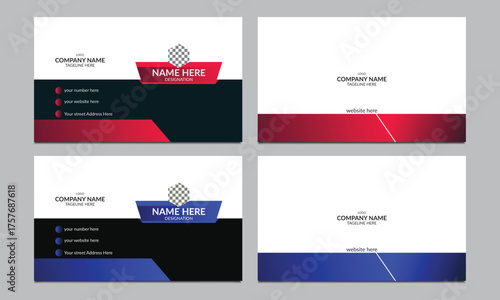 Modern and eye catching multiple color variation business card layout
