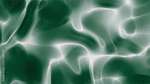 Dynamic dark green animation featuring luminous waves and flowing energy patterns. Great for motion design, presentations, and abstract digital visuals.