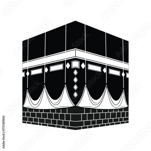 Iconic kaaba structure religious landmark sacred holy site islamic architecture spiritual symbol worship destination pilgrimage destination mecca saudi arabia isolated on transparent background
