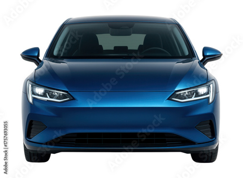 Obraz na płótnie Electric hatchback featuring sharp headlights and distinctive side mirrors.