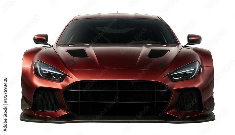 Naklejka premium Racing car featuring a broad front splitter and side mirrors.
