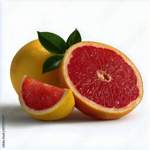 Different Citrus Fruits on a White Background With Vibrant Colors and Fresh L...