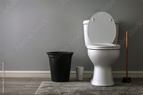 Clean and Simple Bathroom Setting With Essential Fixtures and Accessories