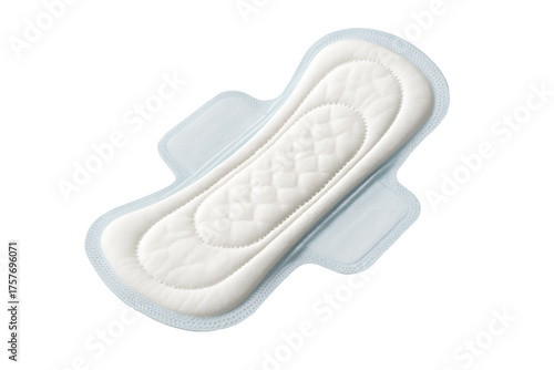 Sanitary pad with wings, soft quilted surface and absorbent core, feminine hygiene product isolated, high‑detail 3D render