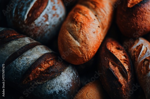 Freshly Baked Artisan Bread Displayed in a Cozy Bakery on a Sunny Morning