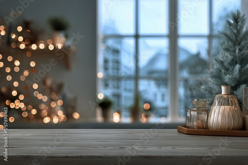 Cozy Winter Evening With Decorated Table and Festive Ambiance in a Warm Home ...