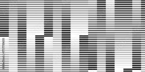 Black and white striped halftone gradient. Fading line gradation background.