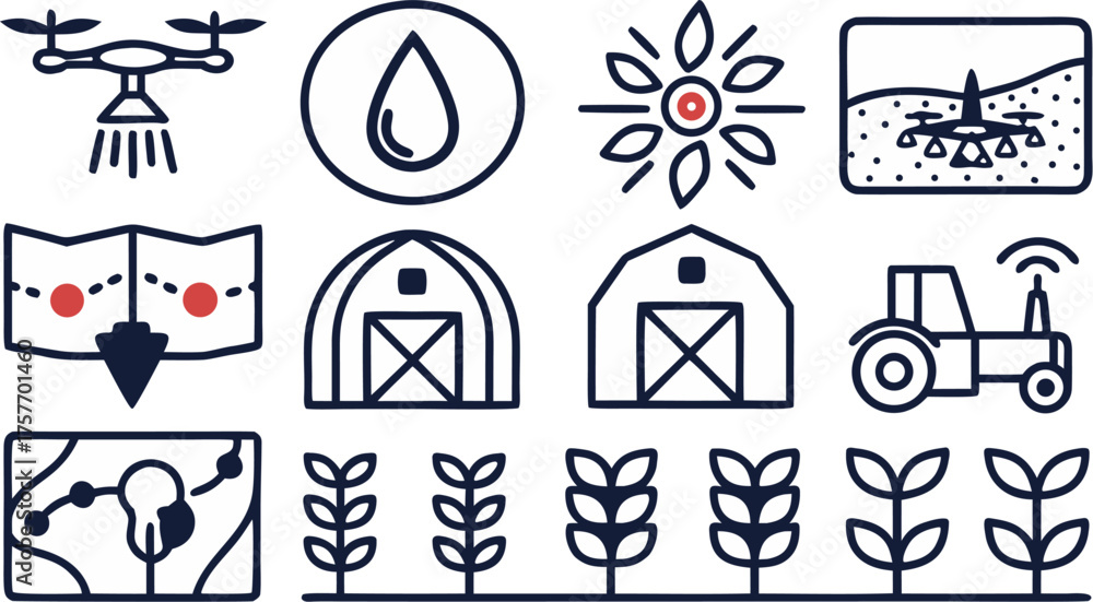 Fototapeta premium Smart Agriculture and Drone Farming