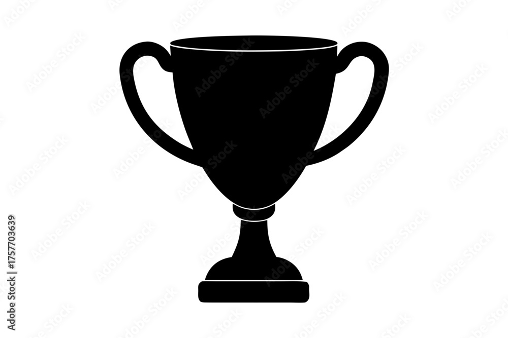 Fototapeta premium Trophy cup silhouette vector, trophy black symbol 