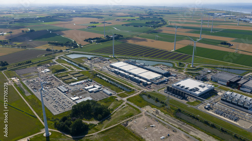 expansion of the data center in Eemshaven, Groningen, The Netherlands. Big tech, big data, AI infrastructure.