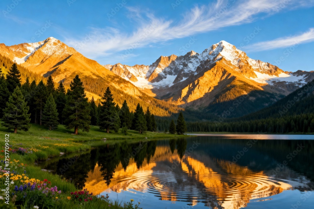 Fototapeta premium Majestic Mountain Lake Landscape
