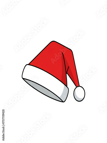 Red Santa Hat With White Trim And Pom christmas