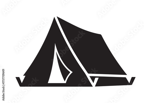 Tent icon, Tent silhouette Black vector