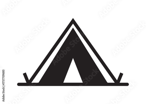 Tent icon, Tent silhouette Black vector