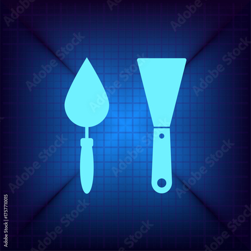 Blue icon on a dark blue background. Vector illustration.