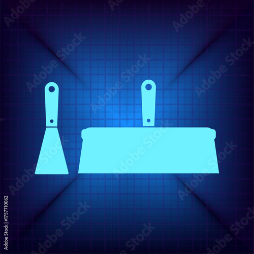 Blue icon on a dark blue background. Vector illustration.