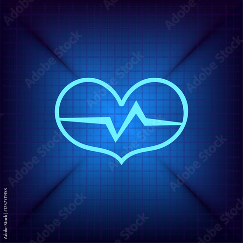 Blue icon on a dark blue background. Vector illustration.