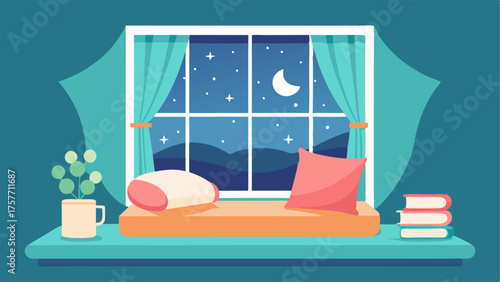 A cozy window seat is the perfect spot to curl up with a book and a cup of tea surrounded by fluffy pillows and lace curtains.
