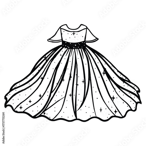 Sparkling tulle off-shoulder gown