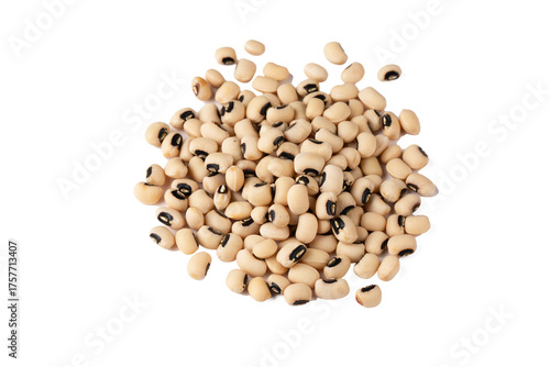 Foto Dried black eyed peas bean on the white background