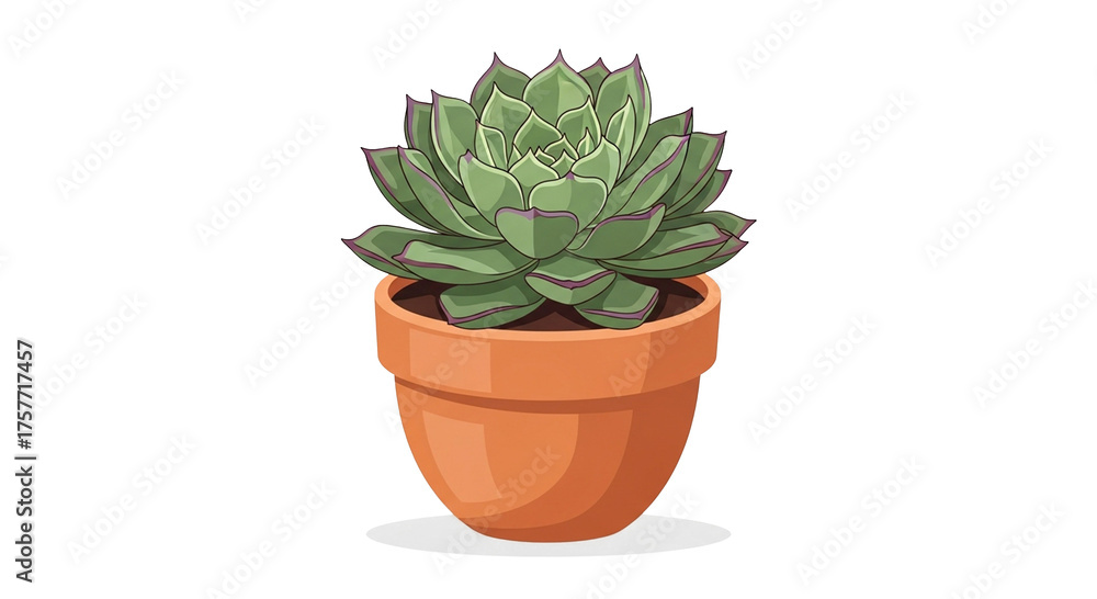 Fototapeta premium Echeveria Succulent Plant in Terracotta Pot PNG