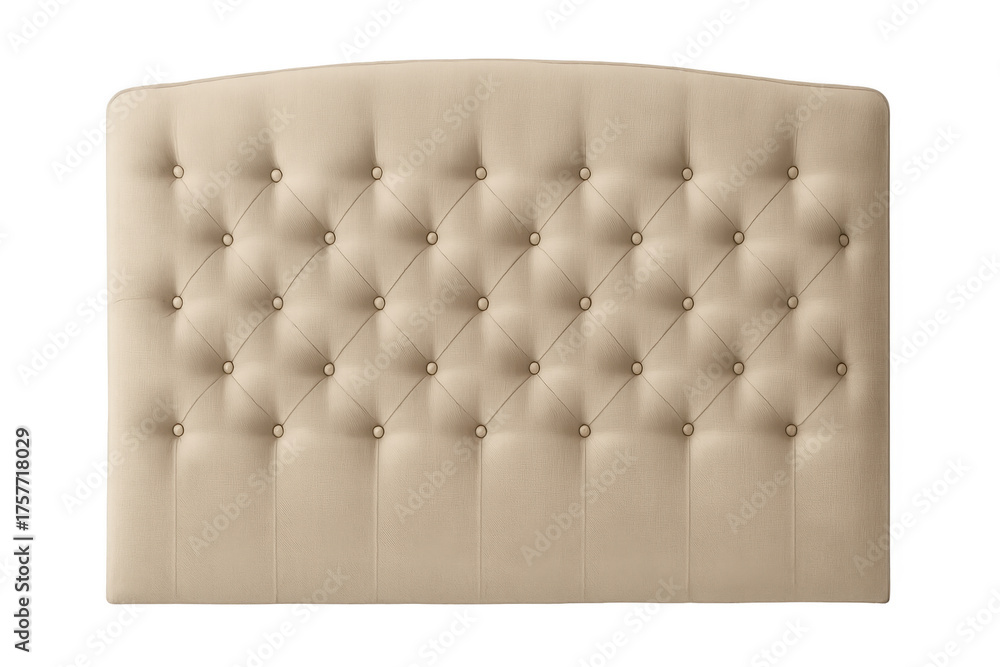 Obraz premium Beige tufted headboard furnishing bedroom furniture interior decor