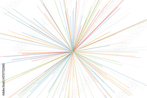 Rainbow multicolor rays bursting from center creating energetic abstract explosion background with soft pastel lines, futuristic minimal design suitable for digital wallpaper
