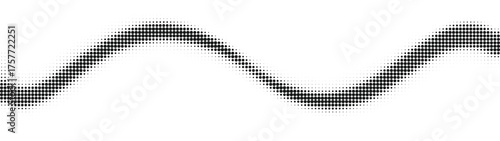 Black soft wavy line, curving smoothly across white background, minimal abstract motion design, ideal for clean digital, graphic, or geometric compositions