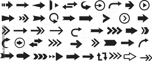 directional arrows icon set collection - navigation symbols vector graphic design illustration esign and isolated background.
