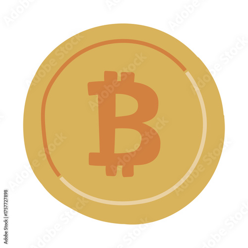 金色のビットコインが描かれた仮想通貨のイラスト