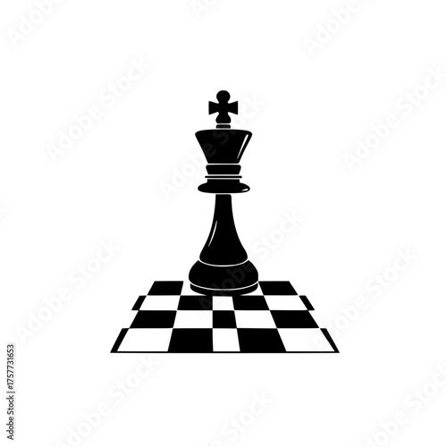 King piece standing prominently on a chessboard during a strategic game in progress