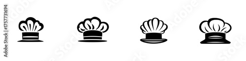 Various chef hats illustrated to showcase different styles and designs in culinary arts