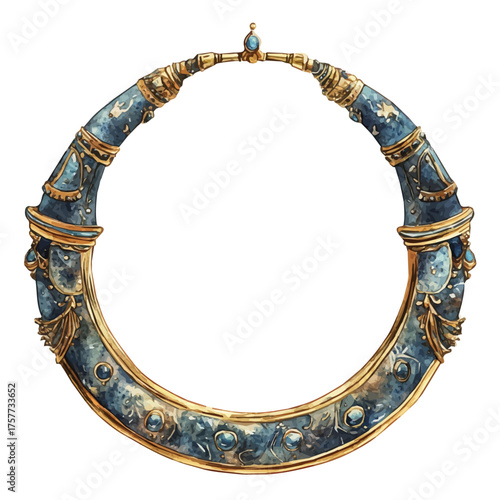 Septum Ring, watercolor drawing vector, isolated on a white background.