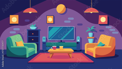 A cozy lounge area with comfortable couches and a TV ideal for resting between games.