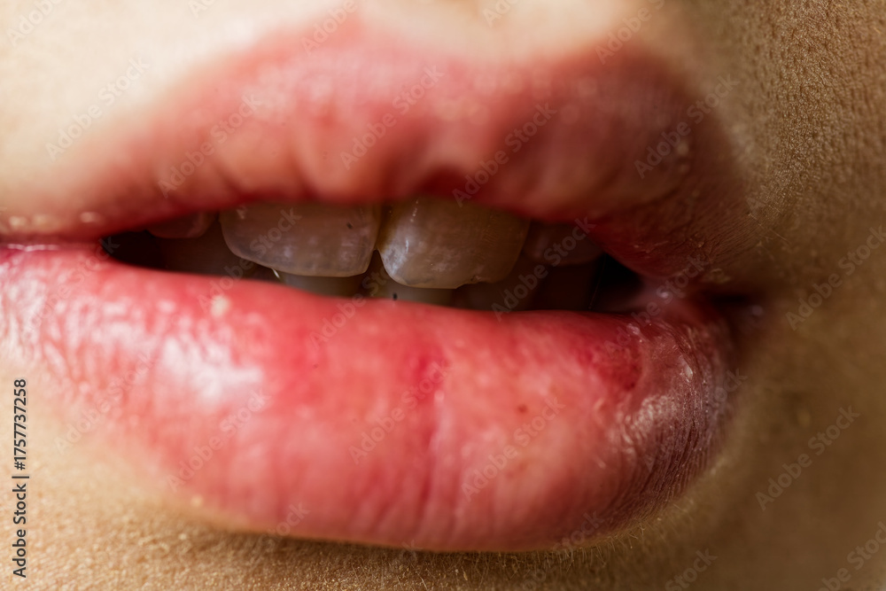 Obraz premium Open Mouth Showing Teeth With Dental Work Close-Up Of