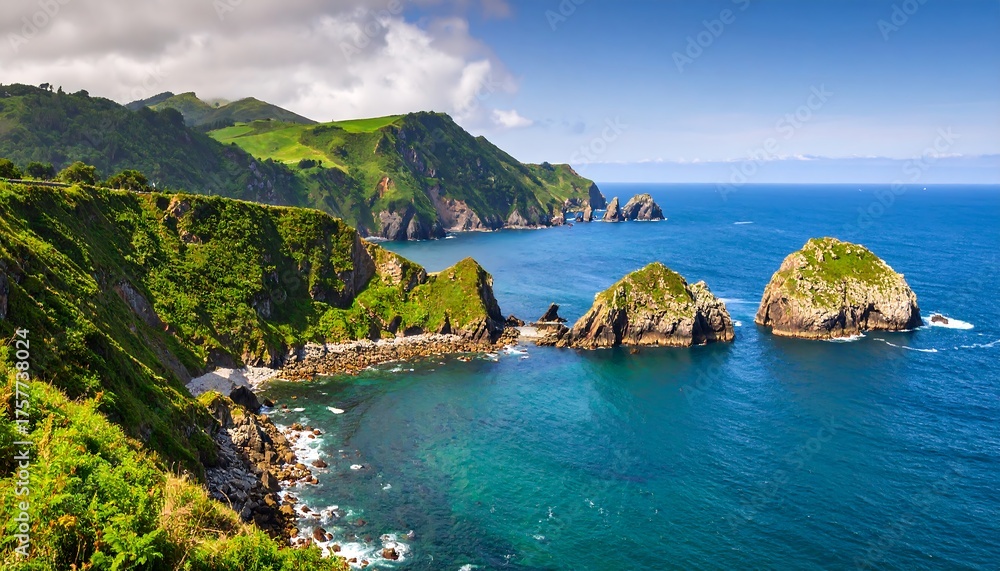 Fototapeta premium Coastal scenery with rocky islands