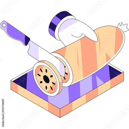 Perfect design illustration of cucumber cutting