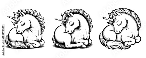 Vector coloring page with Baby Unicorn Pony hug donut. Cute Kawaii Pony Unicorn toy for coloring page template with color palette. color book tree, Coloring book for kids. Kids apparel print design