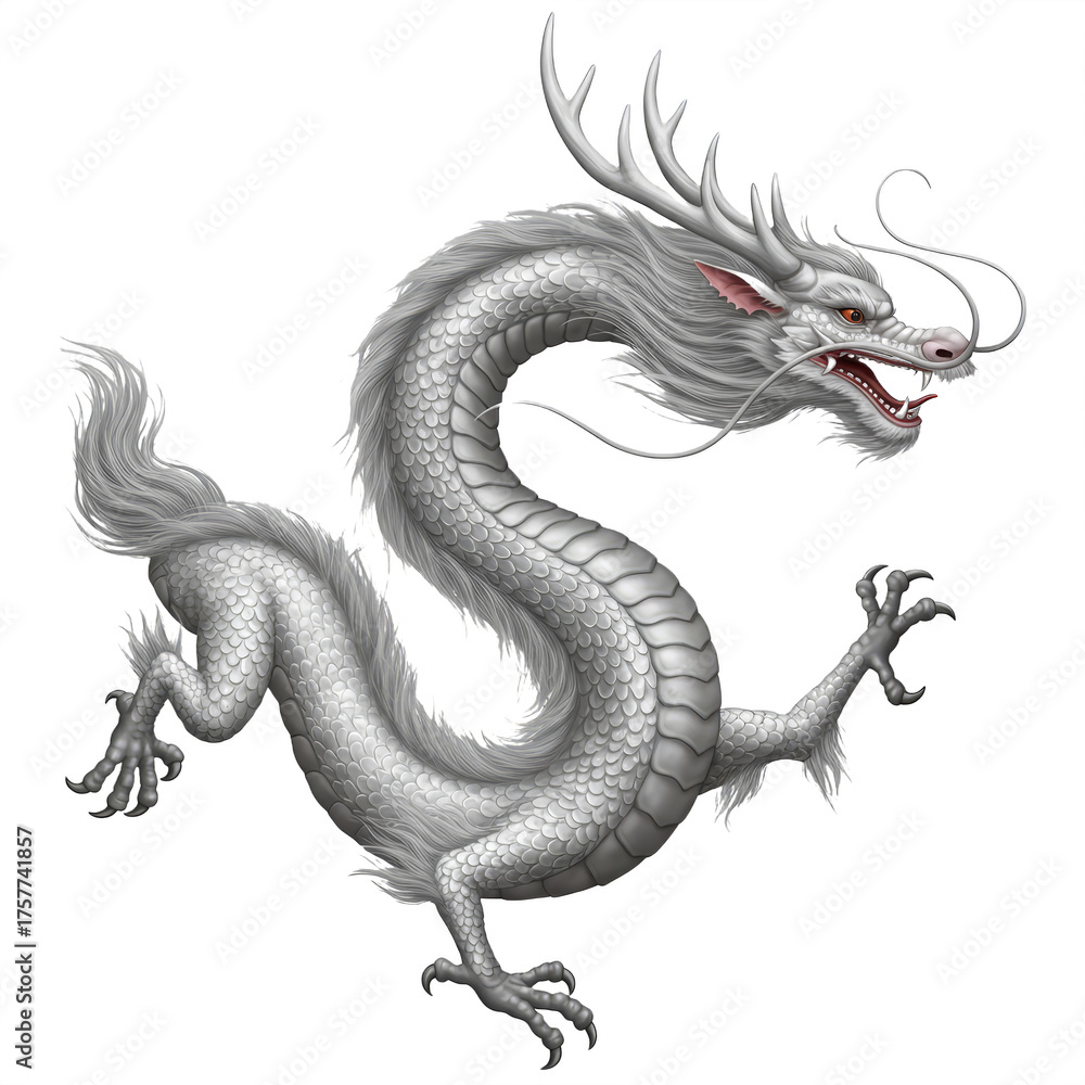 Fototapeta premium Chines Dragon isolated, Statue of dragon PNG