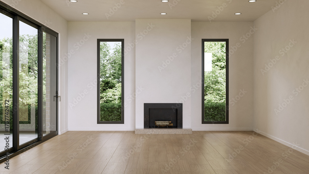 Obraz premium Large luxury modern bright interiors Living room mockup illustration 3D rendering image