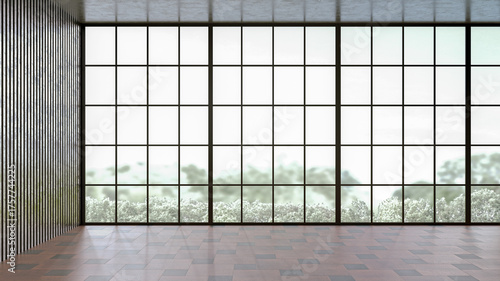 Wallpaper Mural Large luxury modern bright interiors Living room mockup illustration 3D rendering image Torontodigital.ca